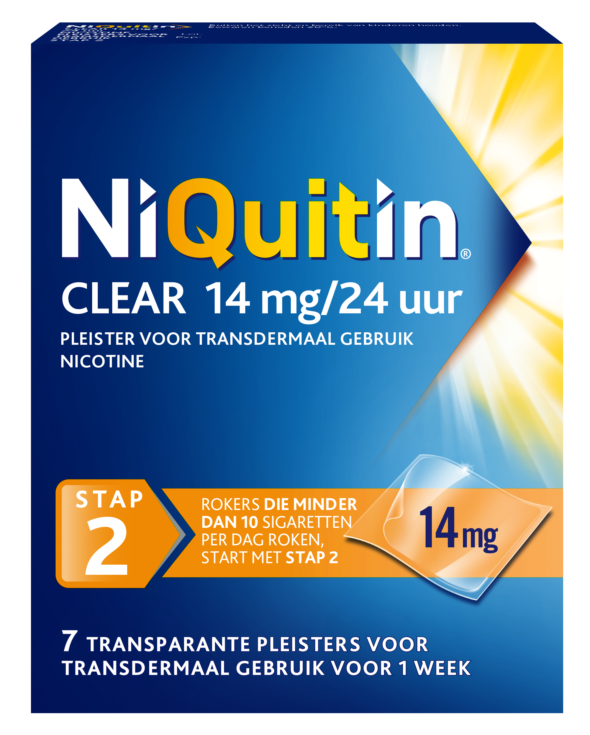 NiQuitin Transparante Pleister Stap 2 / 14mg NiQuitin Transparante Pleister Stap 2 / 14mg